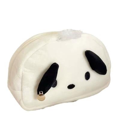 Kawaii Schwarz-Weiß-Hund, große Kapazität, Plüsch-Bleistifttasche, niedliche Federmäppchen, Beutel, Schreibwaren-Organizer, Halter, Geschenkpreise