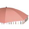 Parasol - Acier - Corail - Aluminium - 180x180 Cm - Hauteur 190 Cm - Frange Design