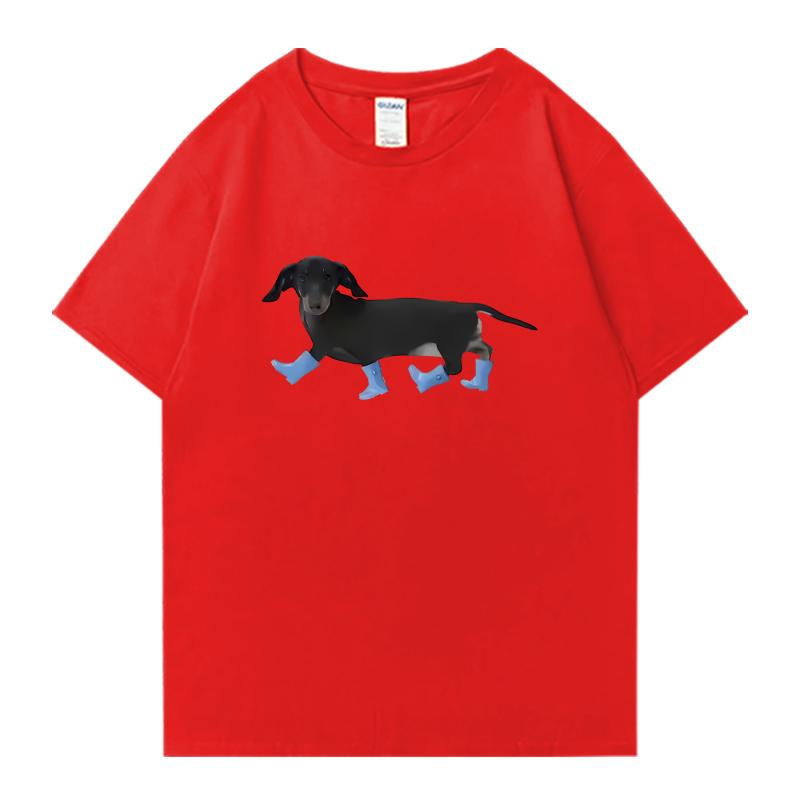 Vtipné tričko s potiskem jezevčíka 100% bavlna s krátkým rukávem Unisex Dámské s kulatým výstřihem Oversized tričko Letní Unisex oblečení