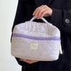 Berry Plaid Makeup Bag: Large Capacity, Portable Toiletry Organizer for Travel