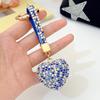1Pc Handbag Pendant Valentine's Day Metal Ins Style Rhinestone Crystal Gift Keychain Car Key Pendant Heart-shaped Key Ring