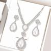 3 Piece Set Of Women Water Drop Diamond Necklace And Earrings With A Stylish And Stylish Design Light Luxury High End Feel Set