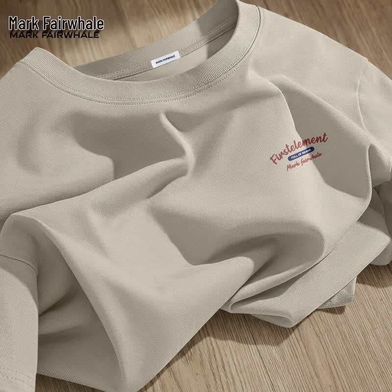 T-shirt da uomo a maniche corte in puro cotone Mark Huafei