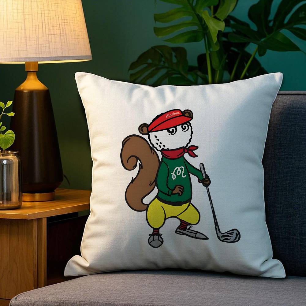 Leisure M-Malbones Golf Pillow Case Plush Fabric Soft Colorfast Double Sided Print Short Plush Home Sofa Cushion Cover Throw