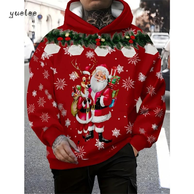 New Santa Claus 3d Graphic Print Hoodies Men Women Fashion Christmas Hoodie Sweatshirt Snowman Tracksuits Men clothing Winter Falls