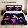 HUNTRIX Set Lenzuola Personalizzato con Nome 3 Pezzi Morbido Set Copripiumino per Camera da Letto Decorazione Casa