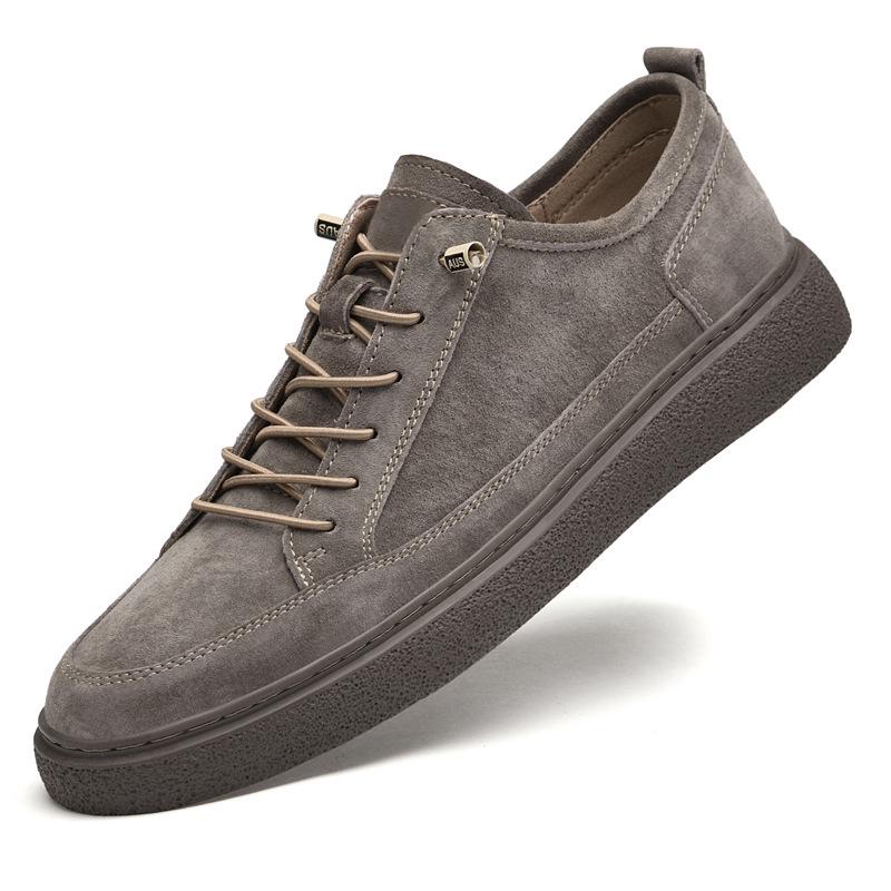 

Spring Men s Genuine Leather Skate Shoes - Retro Khaki, Versatile & Casual 41 коричневий