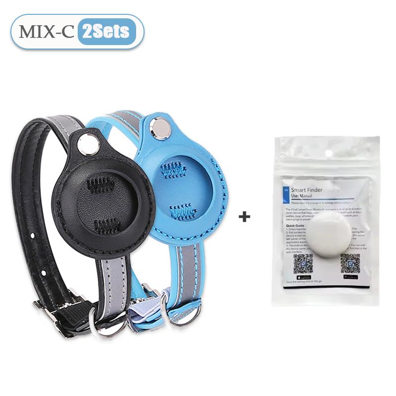 Pet GPS Tracker Leather Pet Adjustable Collars for Apple Airtag Location Tracker Dog Cat Anti-lost Reflective Protection Case