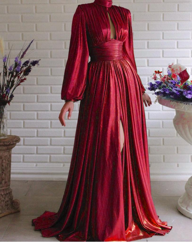 New 2025 spring and summer popular color waist hanging neck pendulum sexy avocado green dress long dress