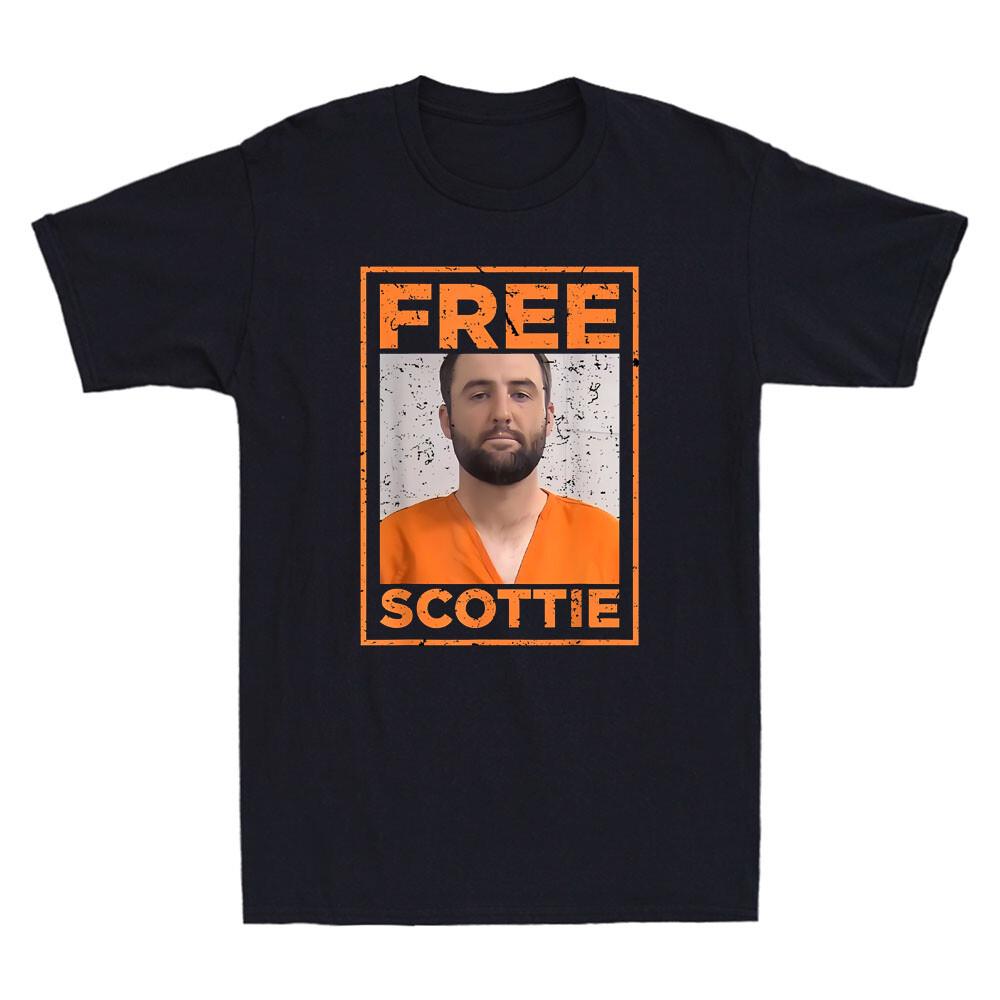 Free Scottie Mugshot Funny Scottie Portrait Humour Quote Vintage Men s T-Shirt Unisex T-Shirt S