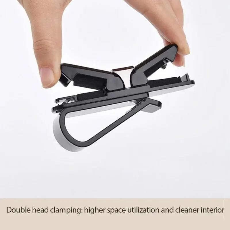 Carbon Fiber Car Sunglasses Clip – Multi-Function Glasses & Bill Holder with Double-Headed Design for Car Dashboards