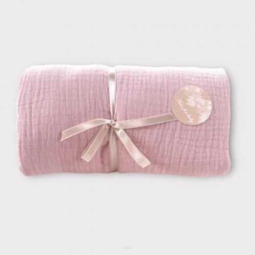 Muslin fitted sheet for a crib 100*50 (powder pink)