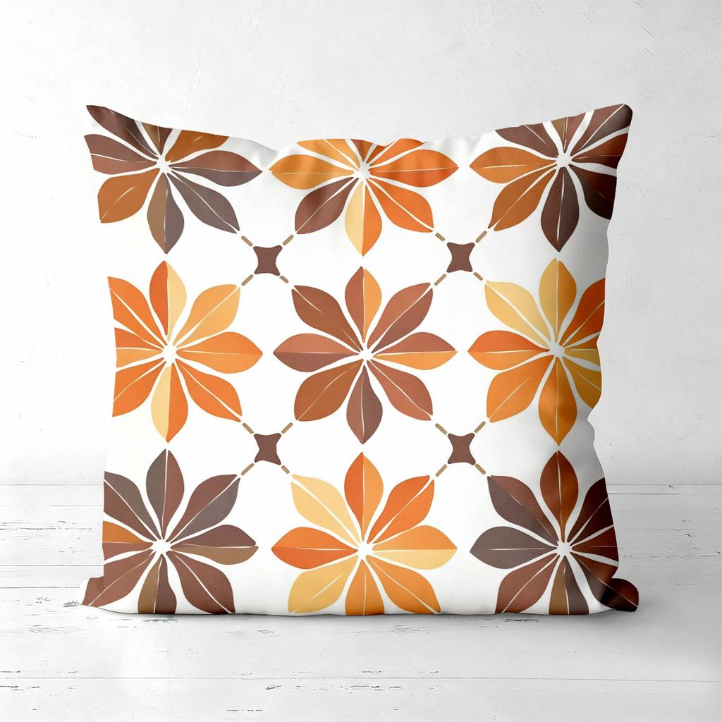 Retro Boho Floral Throw Pillow Covers 70s Vintage Home Decor Pattern Cushion Cover Suitable for Sofa Bedroom Car Pillow Cover