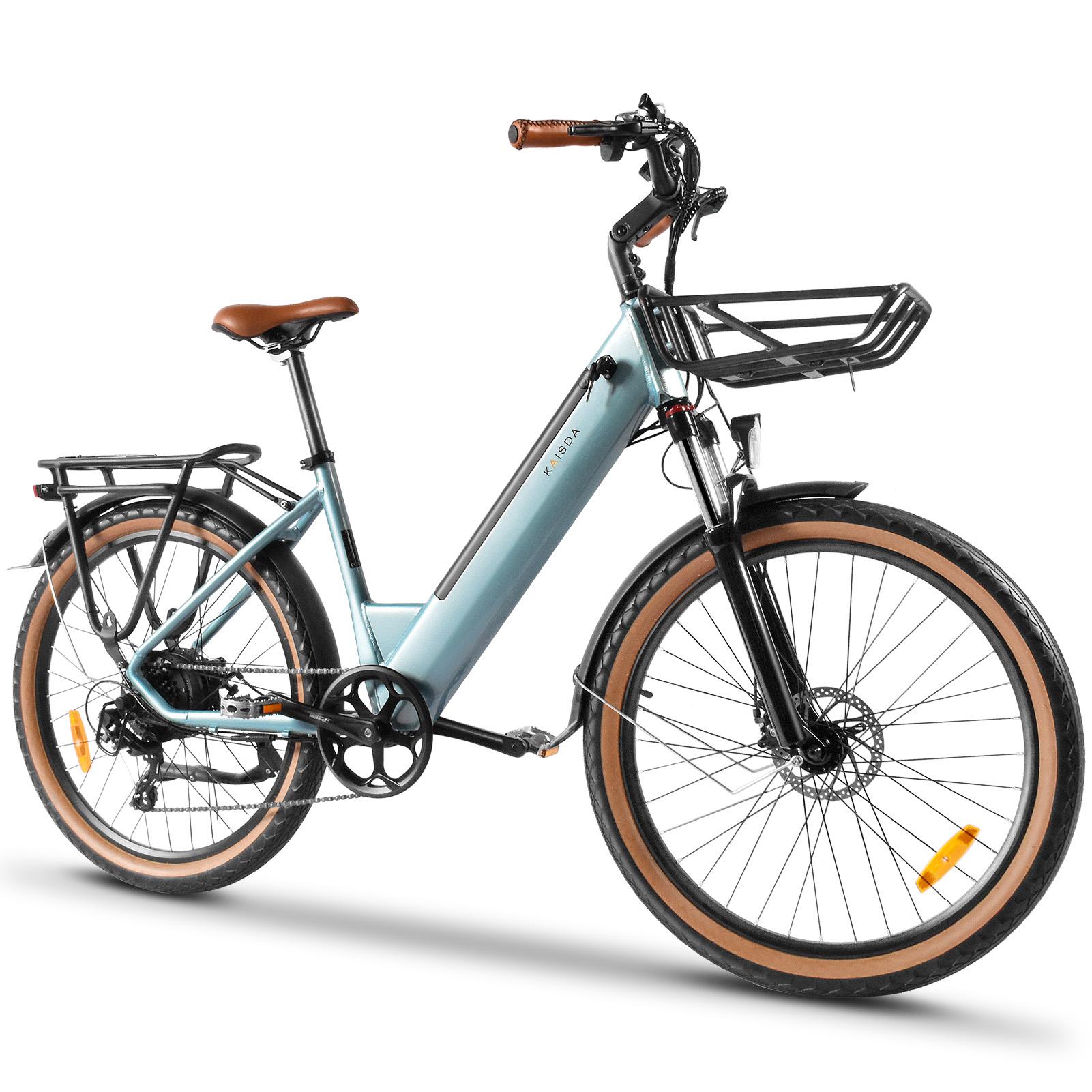 KAISDA K601 Erwachsenen All-Terrain Elektrofahrrad 350W Motor 36V16Ah Batterie Offroad Elektrofahrrad 26 Zoll Fat Tires Faltbares Mountain E-Bike blau