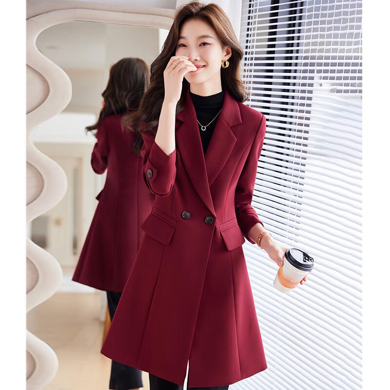 Troman Women's Business Casual Mid-length Windbreaker Jacket