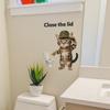 Adesivo da Toilette Gatto Tigrato Cartone Animato Rimovibile Autoadesivo Decorazione Bagno