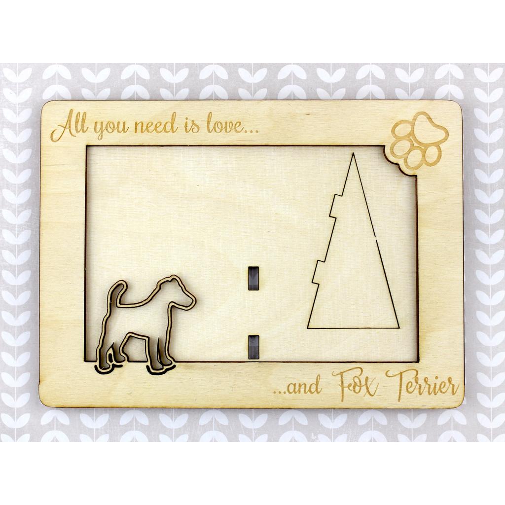 Fox Terrier Smooth - Photo frame, engraved wooden frame, a lovely gadget for the dog lover by Art-Dog