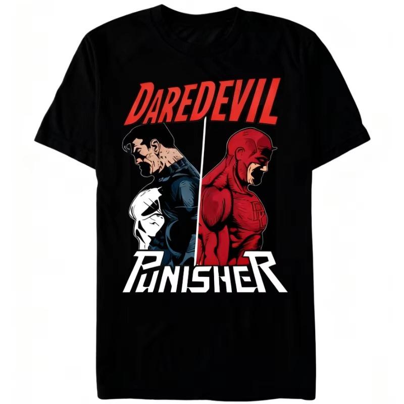 Официальная новая футболка Marvel Punisher VS Nightwing с принтом из комикса, унисекс и женская, с коротким рукавом, повседневная M