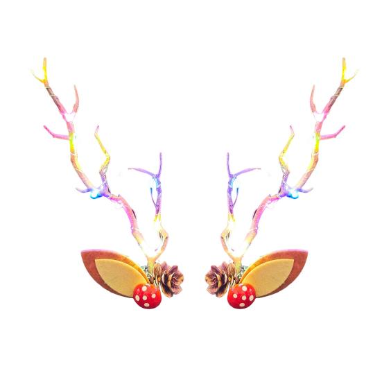 

1 пара шпилек для волос со светодиодной подсветкой и декором в виде рогов люминесцентные заколки для волос A