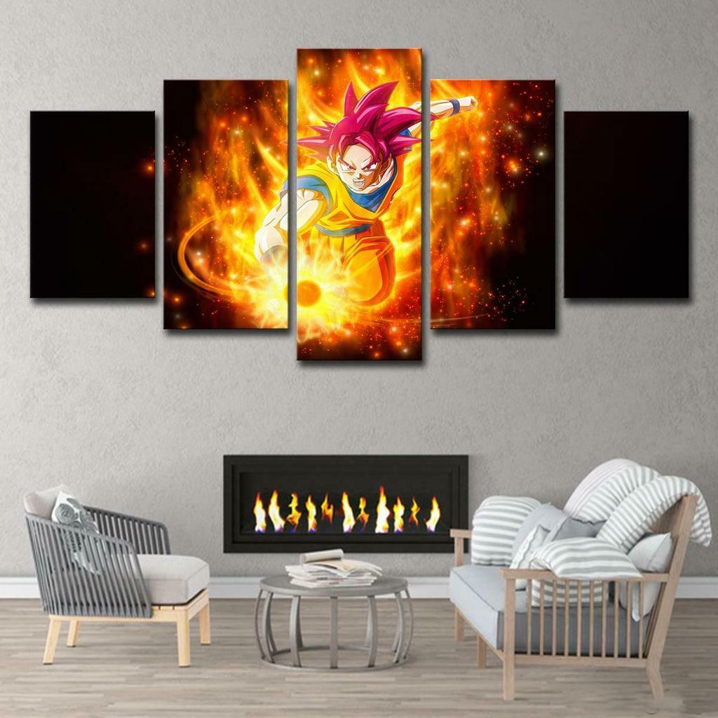 No Framed Canvas 5Pcs Gift Ultra Instinct Japan Anime Wall Art Posters Pictures Paintings Home Decor for Living Room Decoration