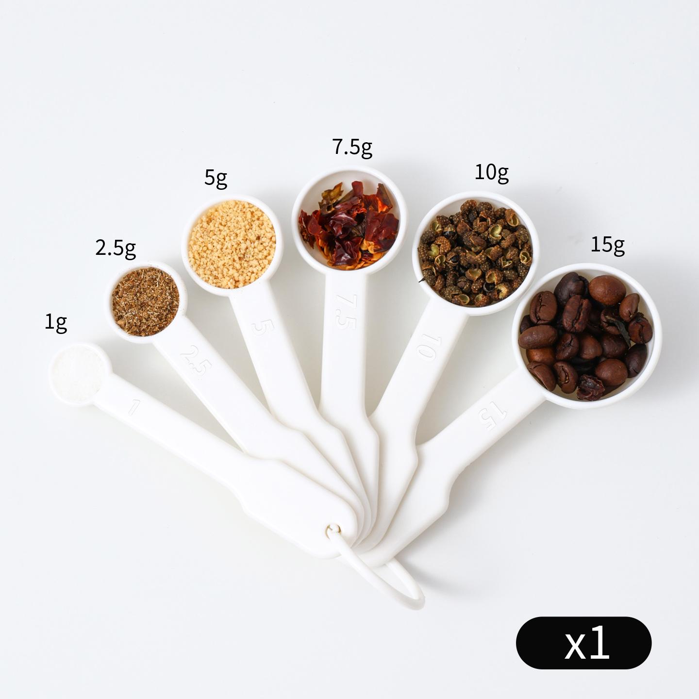 6Pcs/set Multi-purpose Plastic Coffee Measuring Spoon Reusable Seasoning Measrure Spoons Set Measuring Tools Kitchen Accessories
