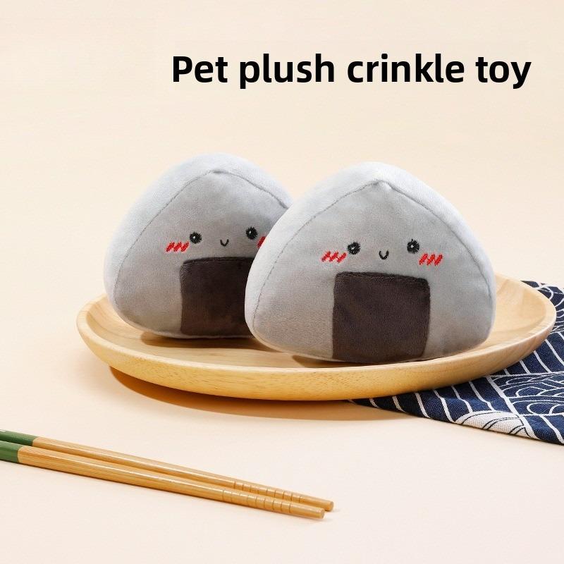Plush Dog Chew Toy Crinkle Paper Squeaky Interactive Puppy Play Toy Bite Resistant Pet Supplies for Corgi Teddy