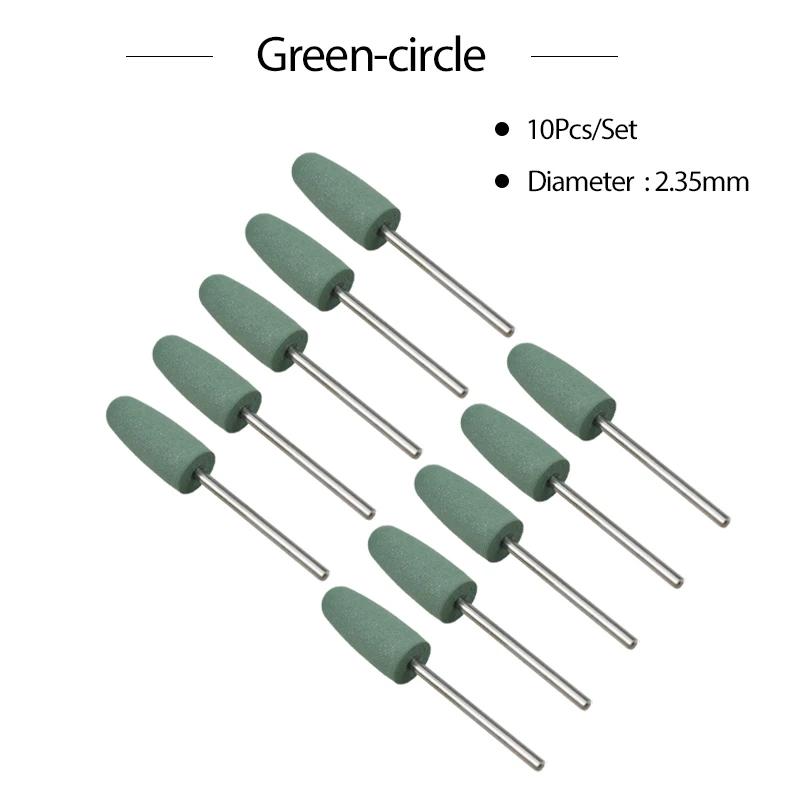 10pcs/set 2.35mm Dental Silicone Polishers Burs Teeth Whitening Polishing Drill Bit Dental Lab Tools