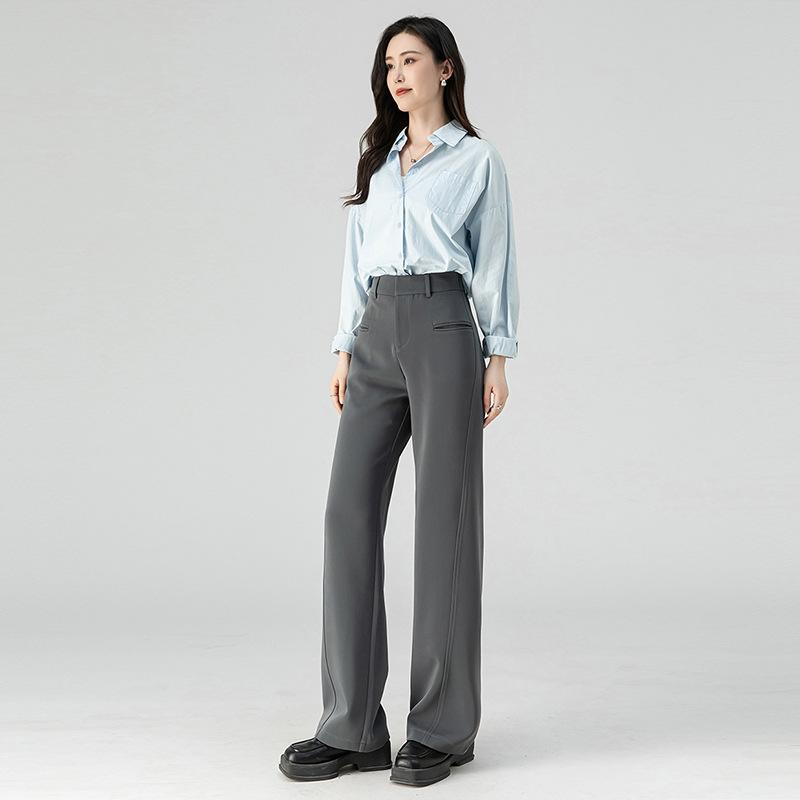 Narrow Suit Wide-leg Pants Women's New Spring and Summer Large-size Versatile High-waisted Loose Straight Casual Pants