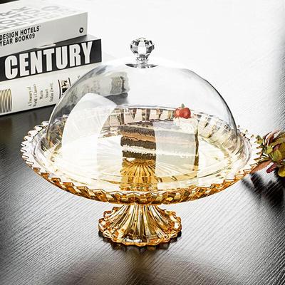 Naijiang Kreative Glas-Sockel Obst- & Kuchenplatte mit Deckel
