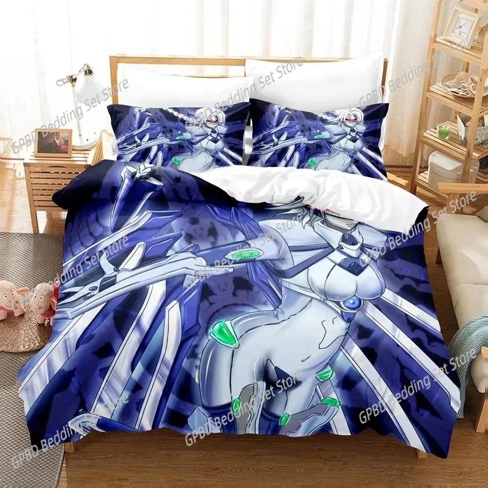 New Personality 3D Printed Anime Blazblue Bedding Set Cartoons Three-piece Set Adult Kid Bedroom Duvet Cover Sets Home Textiles