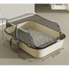 Semi Covered Cat Litter Box Plastic Anti Tracking Pet Toilet with Removable Scoop for Odor Control