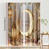 2PCS warm toned Ramadan floral decoration curtains, warm holiday style, living room and bedroom, drawbar pocket decoration