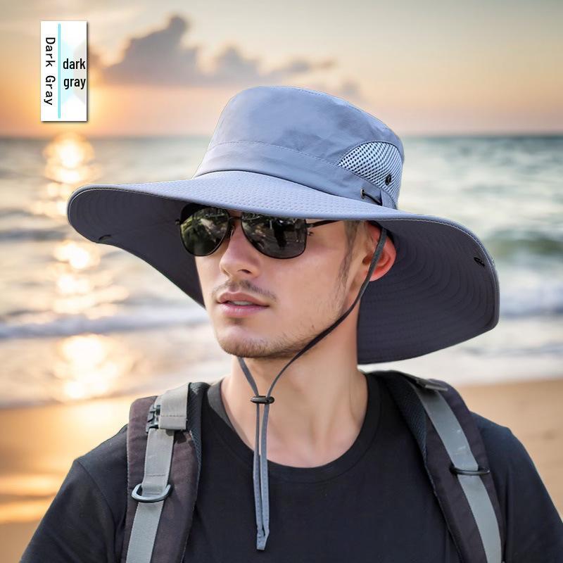 Versatile Summer Sun Hat with Large Brim and Shawl for Fishing, Mountaineering, and Sun Protection