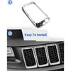 for Grand Cherokee Chrome Grill Inserts Front Grille Mesh no Mesh Cover Guard for 2014-2016 Jeep Grand Cherokee Clip-on Grille Accessories