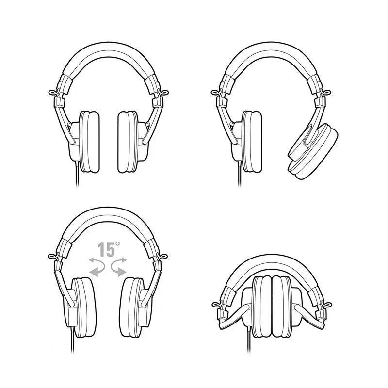 Audio-Technica ATH-M30x Professional Studio Monitor Headphon HIFI Earphones Professional Fully Enclosed Music Game Headphones