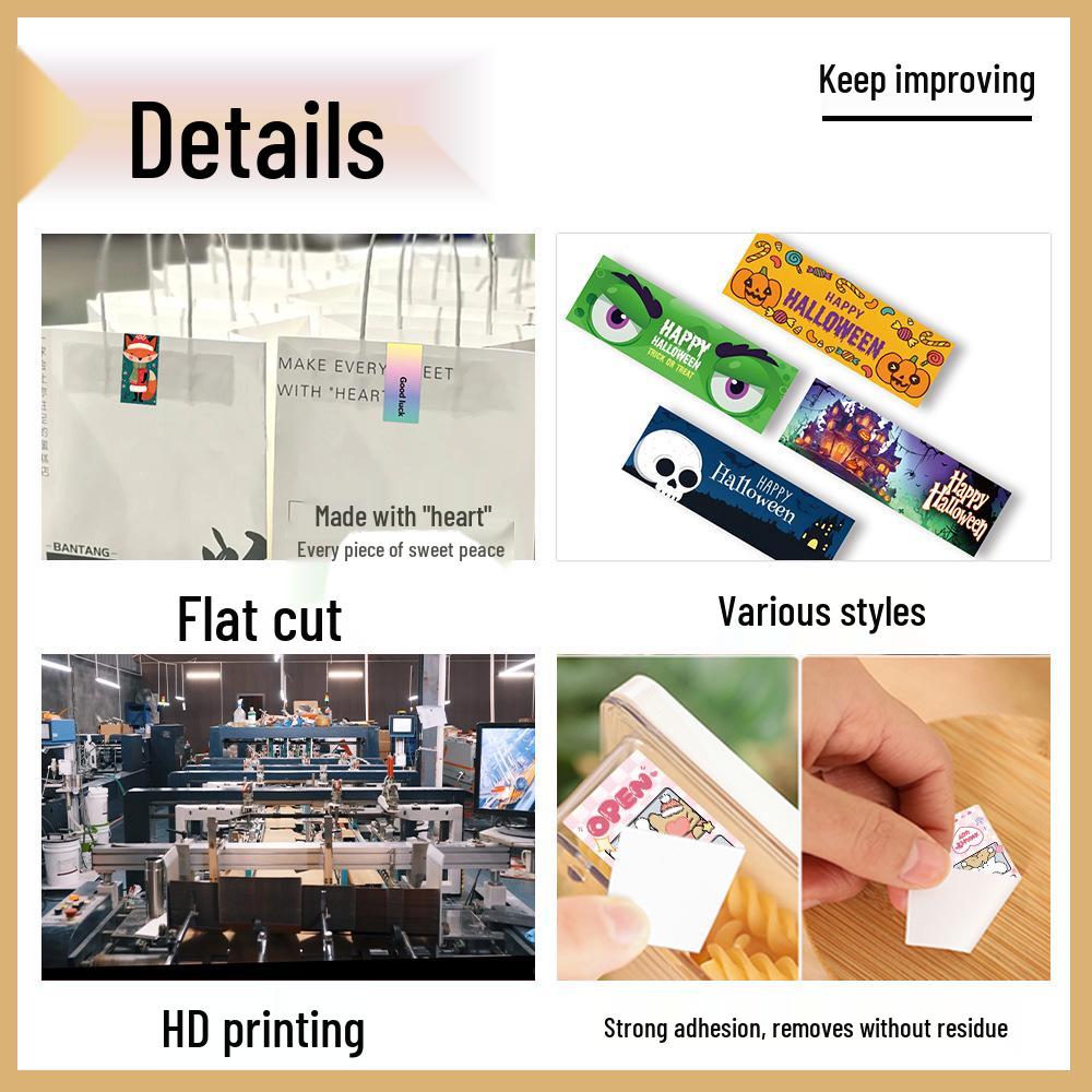 Festive Halloween & Christmas Sticker Roll for Gift Packaging and Crafting