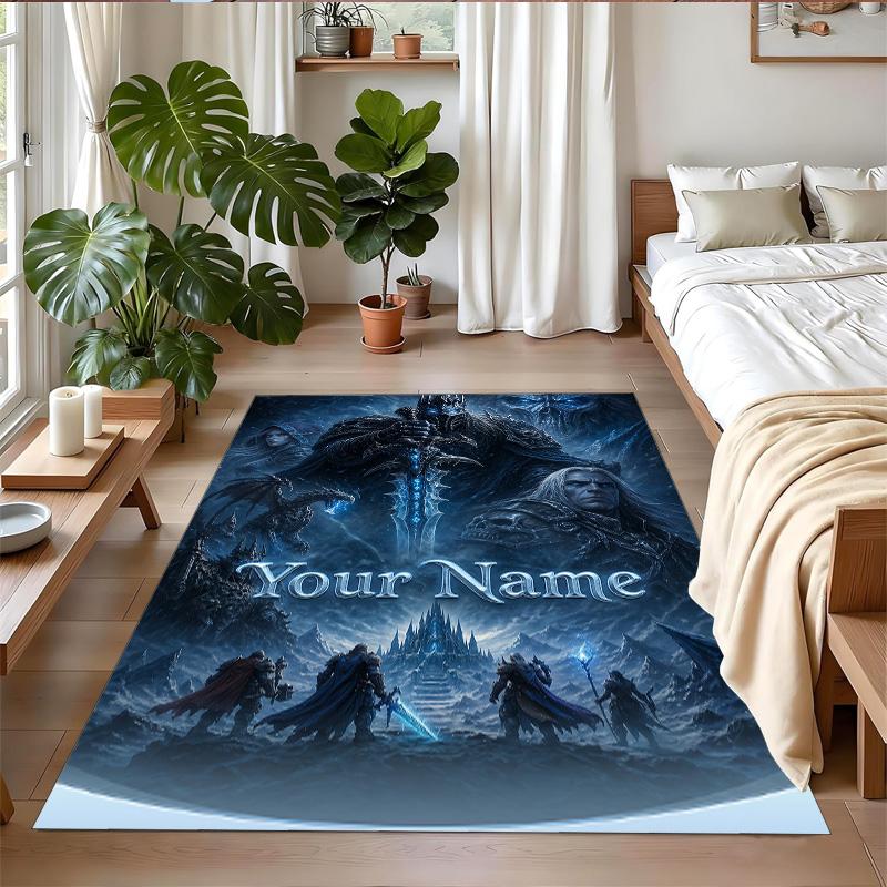 Crystal Velvet Rug Custom Name Text, Soft Non Slip Floor Mat Home DecorWorld of Warcraft