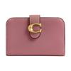 Tabby 14 Snap Closure Bi-fold Design Soft Grained Leather Wallet Women's Pink Pink