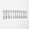 Glittering Christmas Elk Design Press On Nails Long Square Acrylic False Nails With Stripes Pattern 24Pcs Set Nail Art