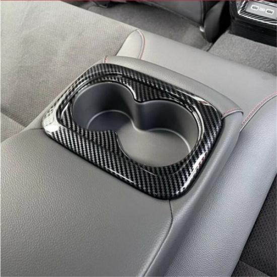 Carbon Fiber Rear Water Cup Holder Frame Cover Trim For Honda Civic 2022 11th