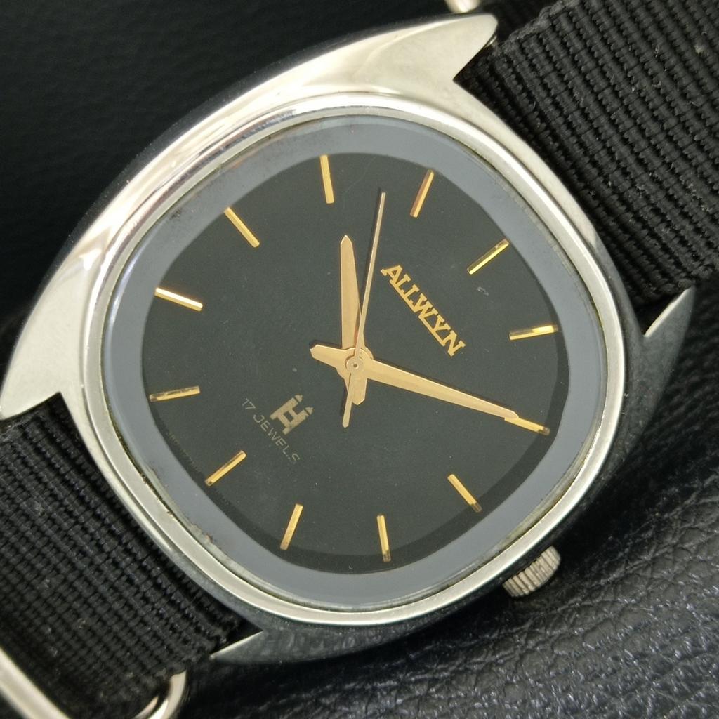 Ceas bărbătesc ALLWYN 6300A cu întoarcere manuală INDIA VINTAGE CADRAN ORIGINAL a706118-1