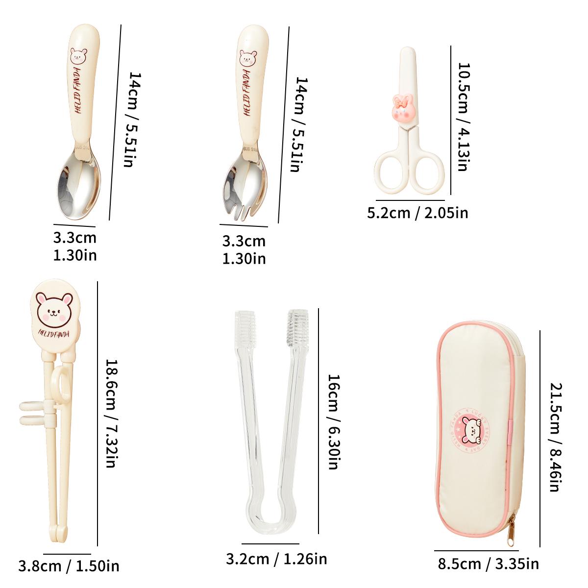 

WORTHBUY Набор посуды для прикорма из нержавеющей стали 316 с сумкой Портативная ложка вилка палочки для еды зажим для еды ножницы