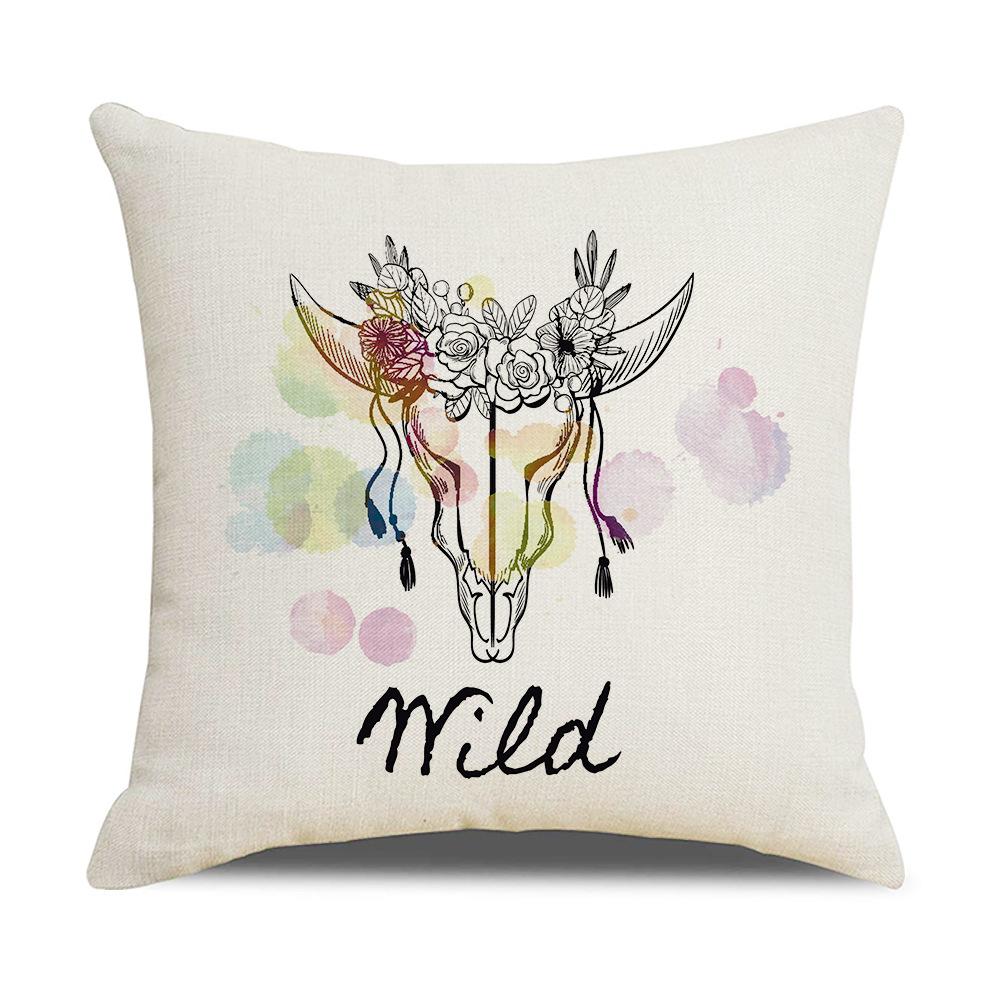 Ins Style New Dream Catcher Linen Sofa Pillow Cover Feather Digital Print Cushion Cover