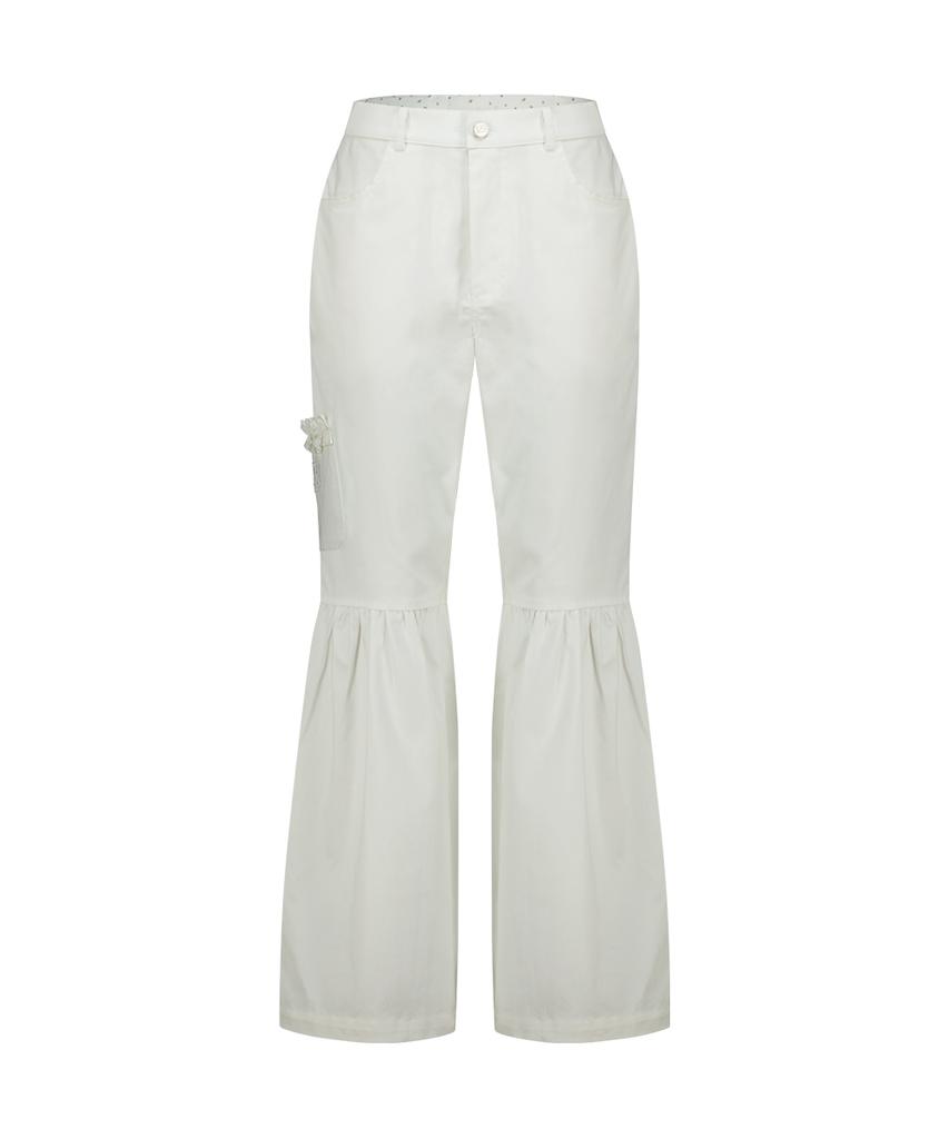 ILLIGO Shirred Bootcut Pants White