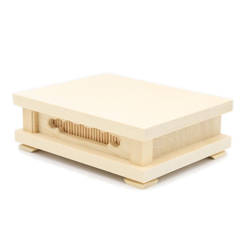 Kurita's Special Buddhist Statue [Wood Carving Buddhist Altar] Square Base, Medium (W15cm, D12cm, H5cm) Made of Cypress Wood, 1941