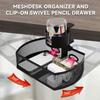 Multi functional Swivel Drawer Organizer with Cup Holder Efficient Under Desk Mesh Storage Basket for Offices and Homes