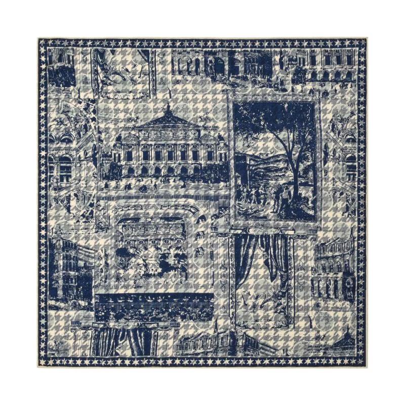 Мужской геометрический квадратный шарф из шерсти и шелка TXRMDX One Size