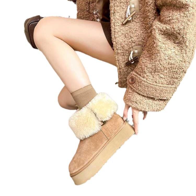 Thick-soled Muffin Ice Boots Women's Winter New Fashion Versatile and Comfortable Outer Wear Non-slip Velvet Short Boots