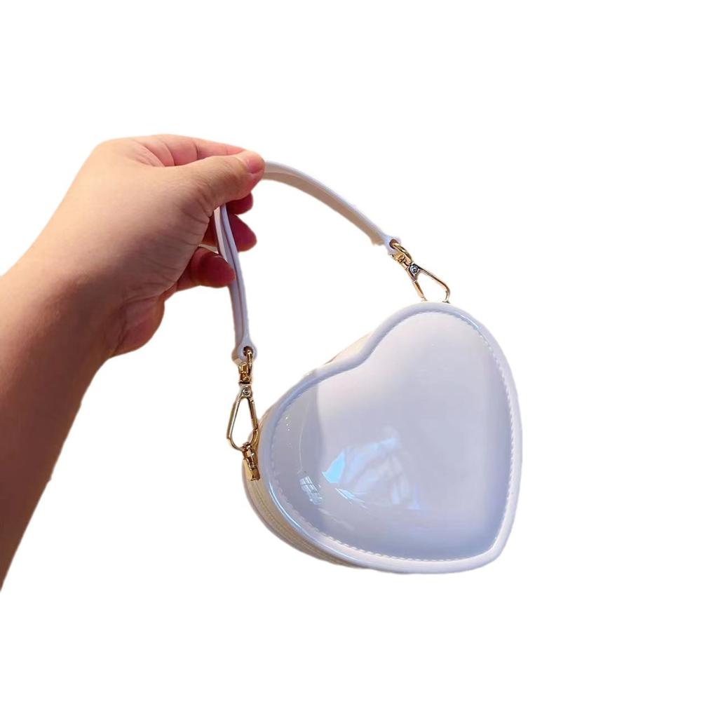 Little Fairy Peach Heart Jelly Bag Children'S Bag Fashionable Cute Wind Mini Bag Personalized Love Bag
