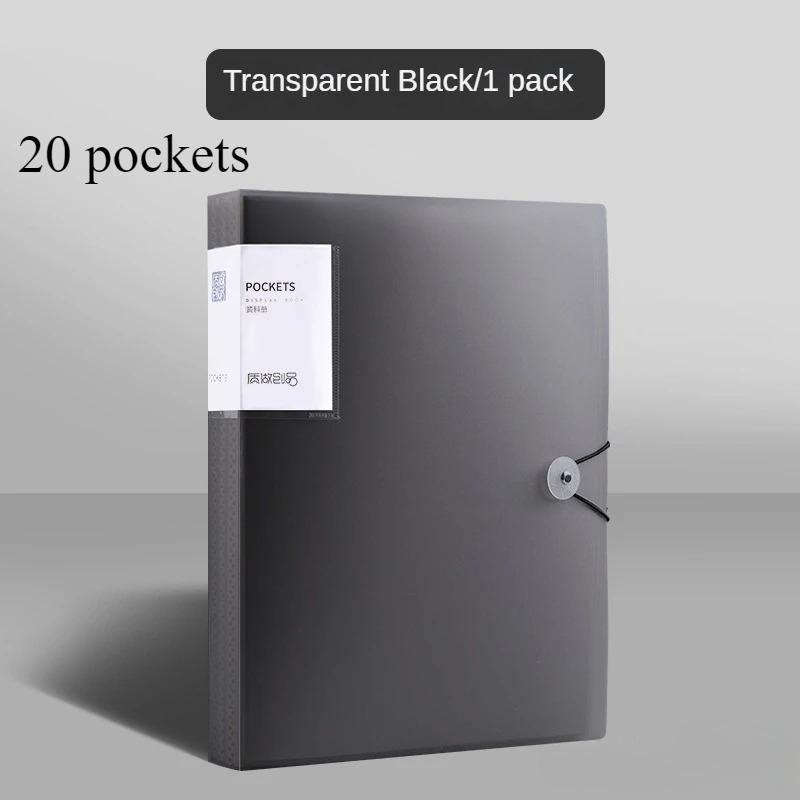 A4 Information Book Folder Transparent Centerfold Certificate Paper Storage Bag Student Album Collection Book Desk Organizer